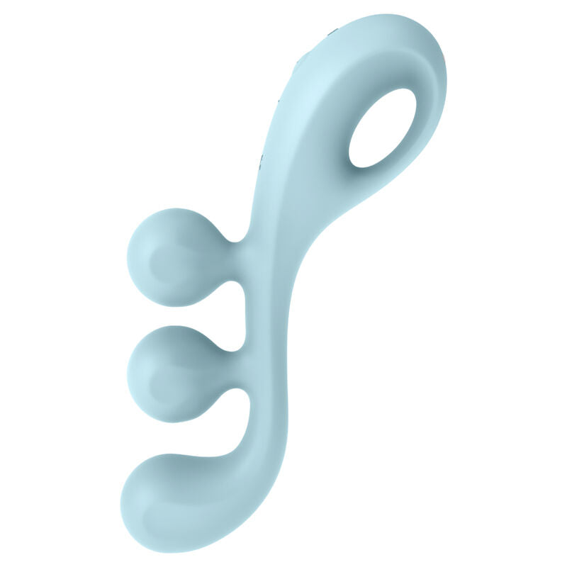 Vibrateur multi-moteurs Tri Ball 2 silicone bleu — détail produit