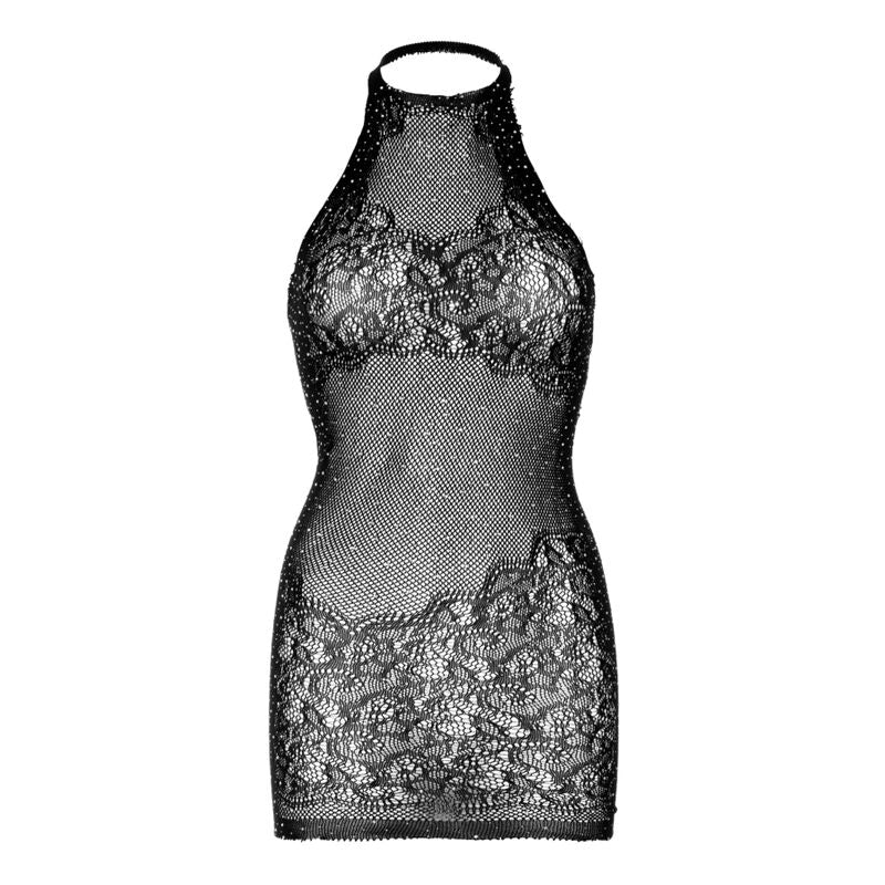Mini-robe dos nu dentelle et strass Leg Avenue — vue de profil
