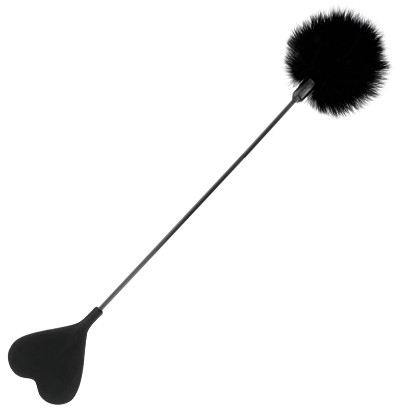 Cravache double face plume et fouet noire — vue principale