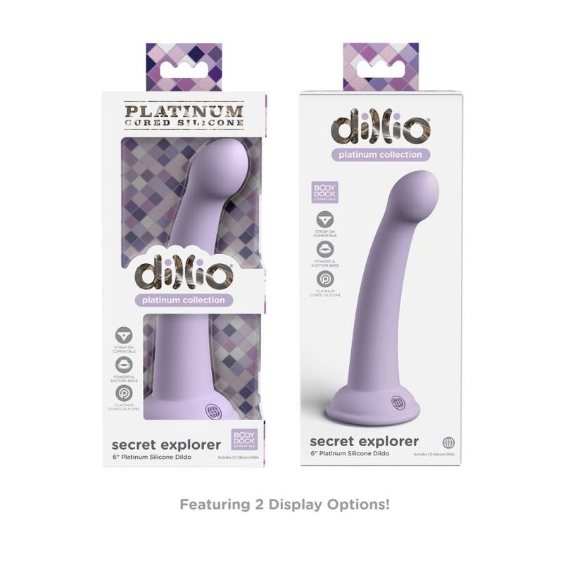 Gode en silicone platine avec ventouse — vue de dos