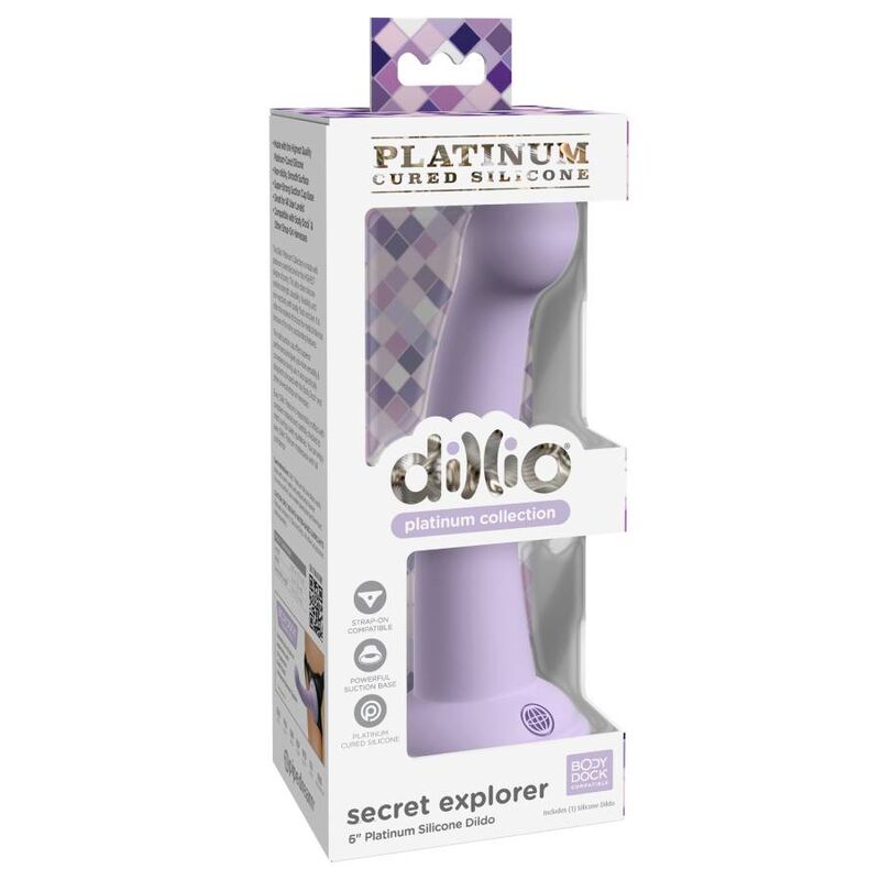 Gode en silicone platine avec ventouse — détail texture surface