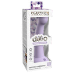 Gode en silicone platine avec ventouse — détail texture surface