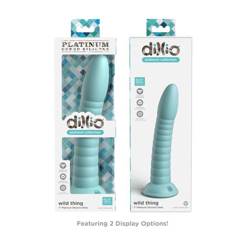Gode silicone Dillio Platinum vert — vue de dos
