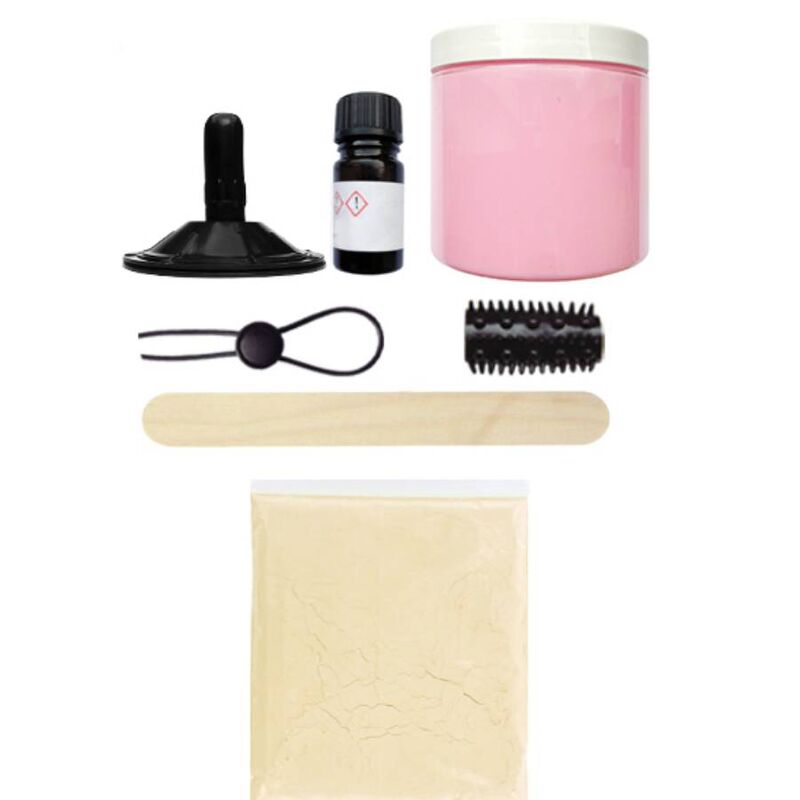 Gode moulage silicone avec ventouse rose — vue de profil