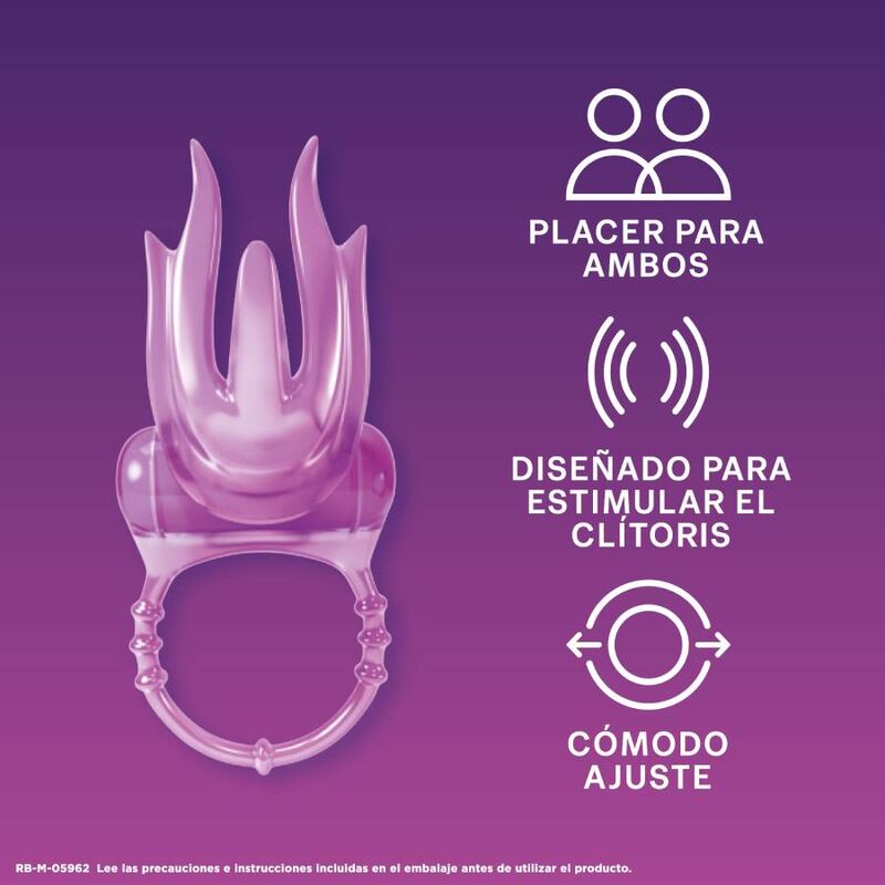 Anneau vibrant stimulation clitoridienne ciblée — vue de profil