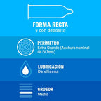 Préservatif XL latex naturel Durex — vue de profil