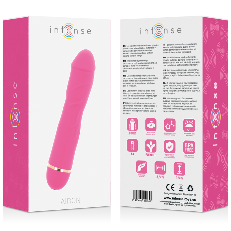 Vibromasseur silicone 20 modes rose — vue de dos