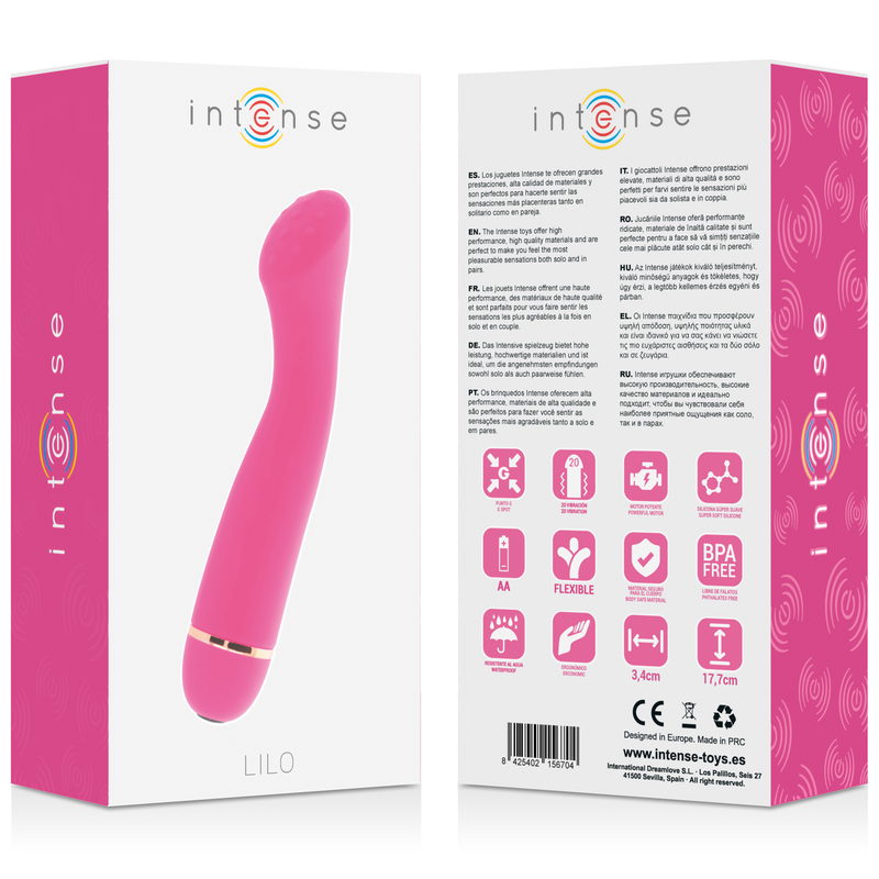Vibromasseur point G silicone 20 modes rose — vue rapprochée