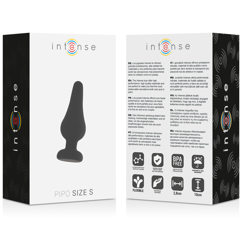 intense plug anal pipo s silicone noir 9 8 cm