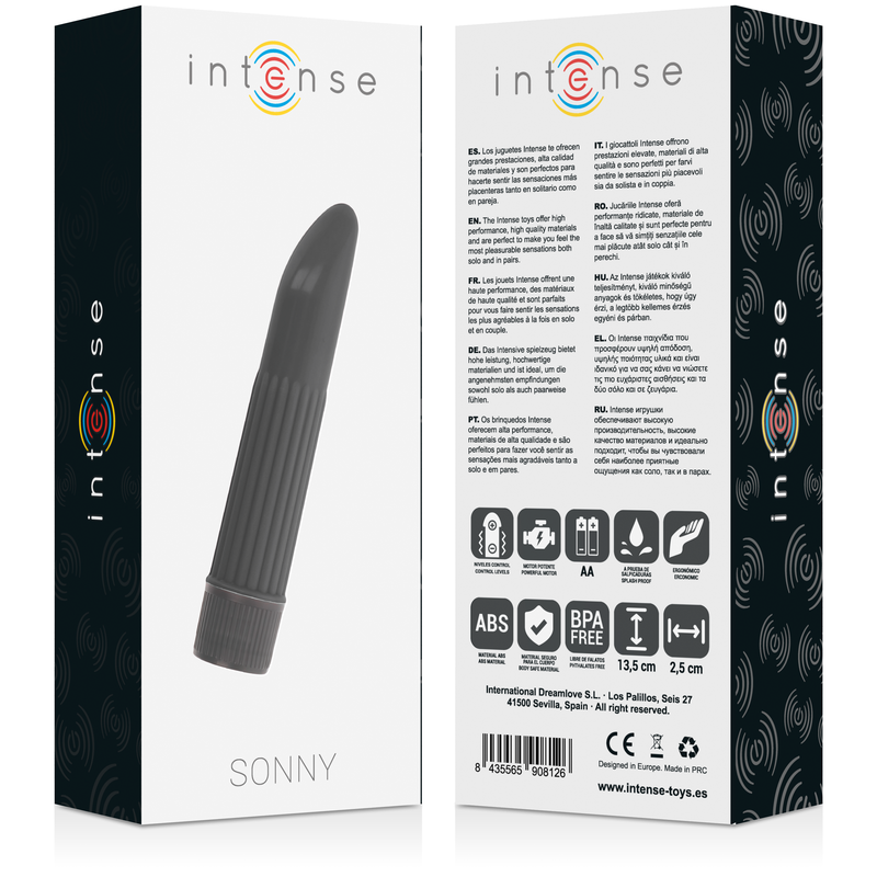 Vibrateur Sonny noir ABS compact — vue de dos