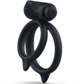Anneau pénien vibrant silicone 5 modes noir — vue principale