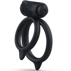 Anneau pénien vibrant silicone 5 modes noir — vue principale