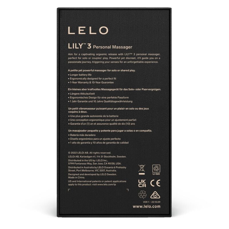 Masseur personnel Lily 3 silicone biocompatible — vue de dos