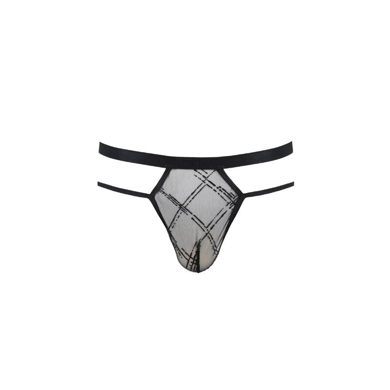 String homme sexy Collin noir — détail texture surface