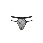 String homme sexy Collin noir — détail texture surface