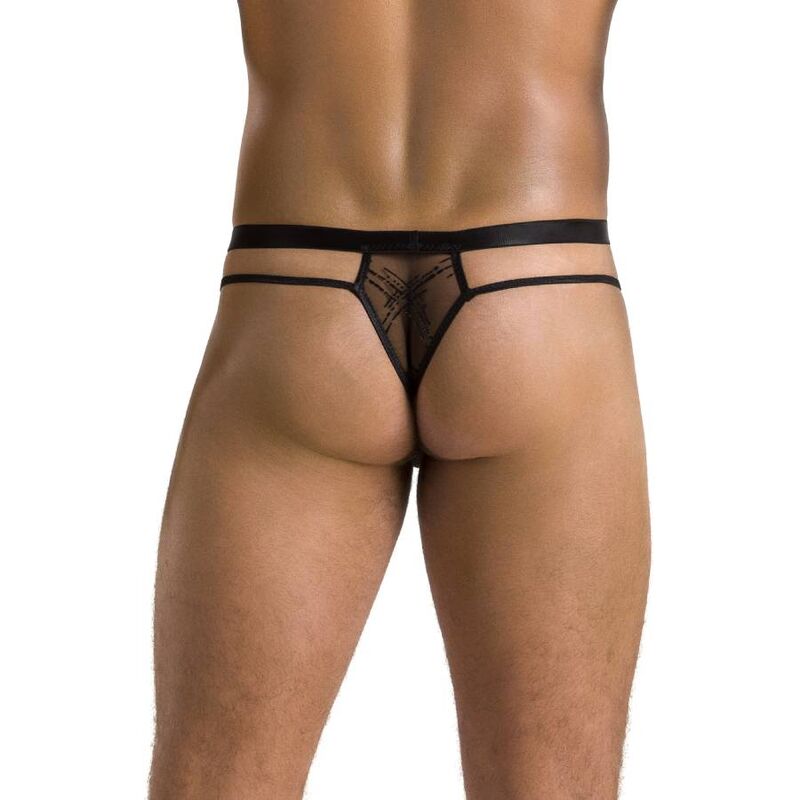 String homme sexy Collin noir — finition matière