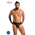 Jockstrap homme ouvert Tom polyuréthane noir — vue principale