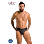 Jockstrap homme ouvert Tom polyuréthane noir — vue principale