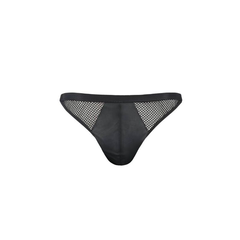 Jockstrap homme Luke polyuréthane noir — détail texture surface
