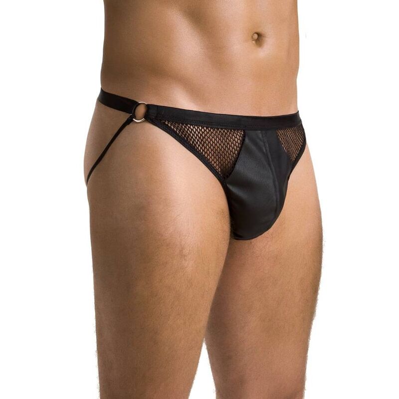 Jockstrap homme Luke polyuréthane noir — détail base