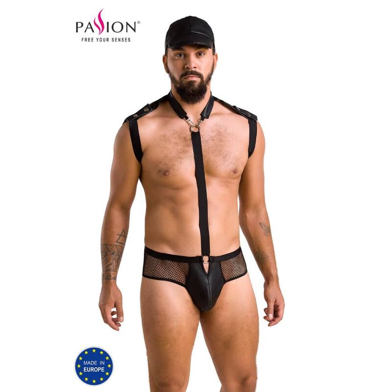 Ensemble sensuel homme polyuréthane noir — vue principale