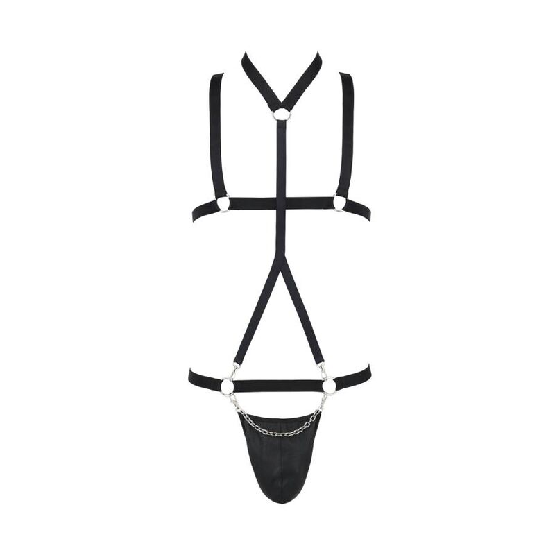 Ensemble Andrew Black polyuréthane homme — détail texture surface