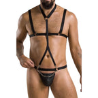 Ensemble Andrew Black polyuréthane homme — vue de profil