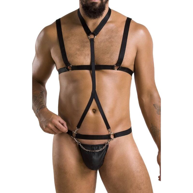 Ensemble Andrew Black polyuréthane homme — vue de profil