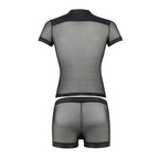 Ensemble harnais homme simili cuir Michael noir — vue rapprochée