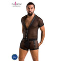 Ensemble harnais homme simili cuir Michael noir — vue principale