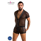 Ensemble harnais homme simili cuir Michael noir — vue principale