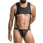 Harnais corps homme effet cuir Adam — vue de profil