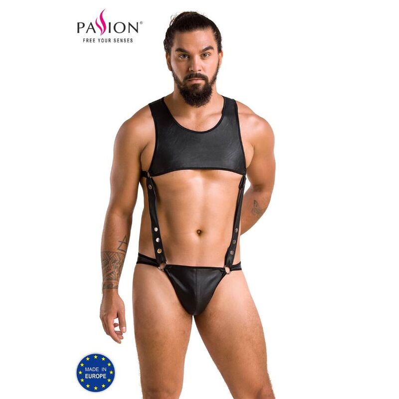 Harnais corps homme effet cuir Adam — vue principale