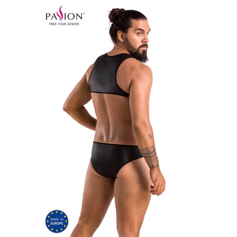 Harnais corps homme effet cuir Adam — détail produit