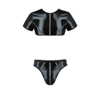 Ensemble harnais homme maille extensible Peter noir — détail texture surface