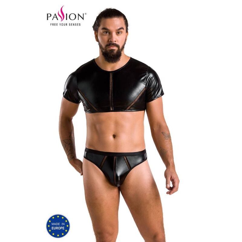 Ensemble harnais homme maille extensible Peter noir — vue principale