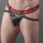 Jockstrap homme effet cuir extensible — angle alternatif