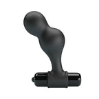 Plug anal vibrateur silicone noir 10 modes — vue de profil