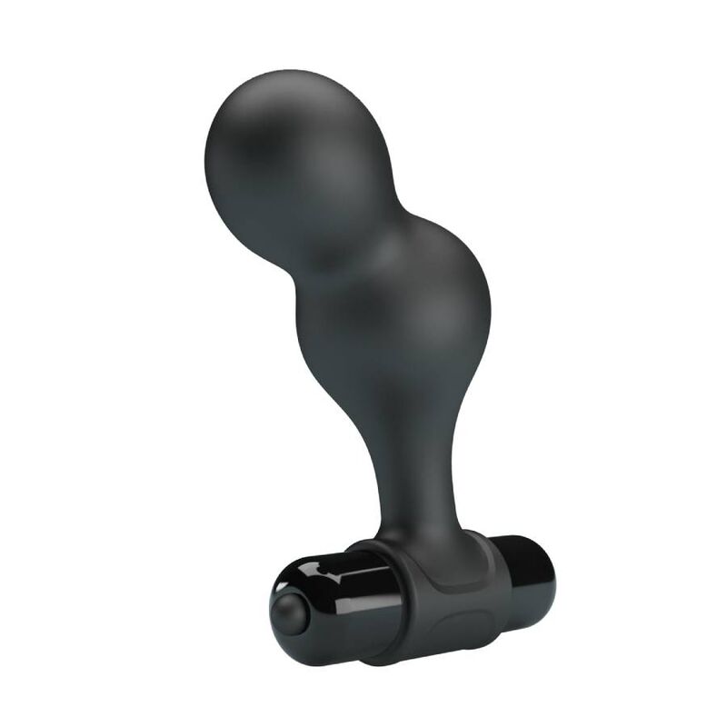 Plug anal vibrateur silicone noir 10 modes — vue de dos