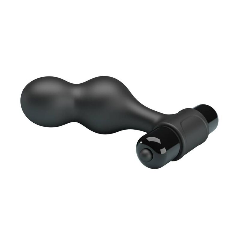 Plug anal vibrateur silicone noir 10 modes — vue rapprochée