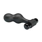 Plug anal vibrateur silicone noir 10 modes — vue rapprochée