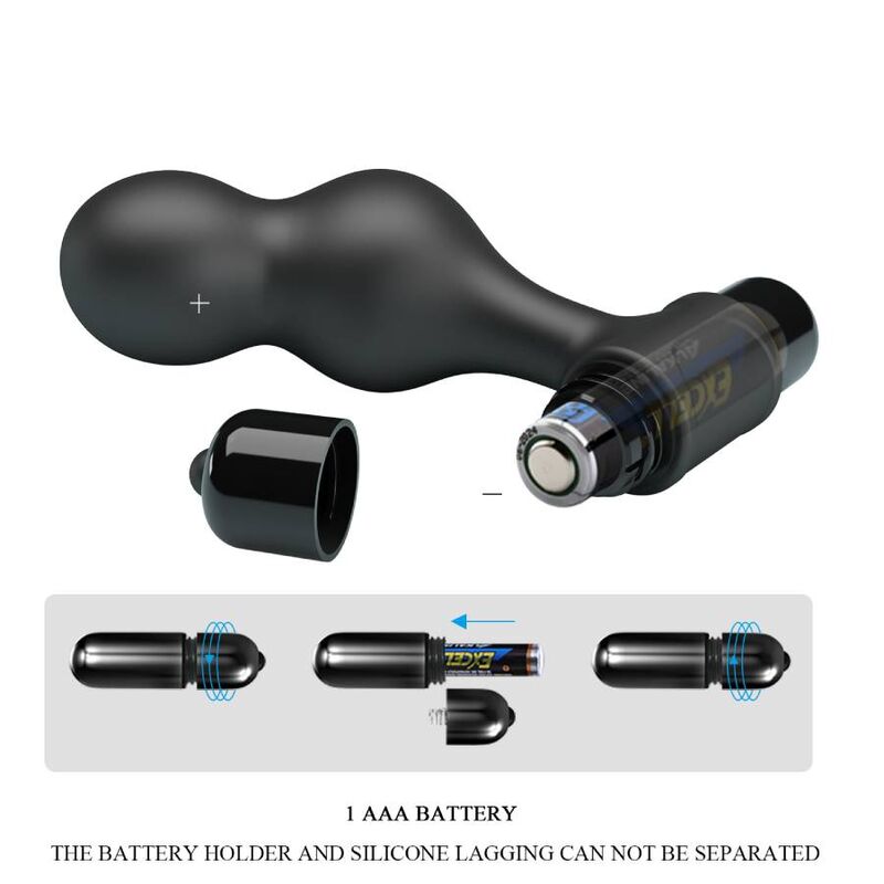 Plug anal vibrateur silicone noir 10 modes — détail base