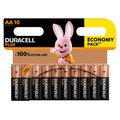 Carte economy pack Duracell Plus de dix piles AA alcalines vues de face, technologie extra life pour alimenter sextoys et vibromasseurs a pile.