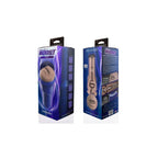 Boites du masturbateur bouche Fleshlight Boost, packaging bleu et violet presentant l'orifice oral moule et les caracteristiques de la sensation realiste.