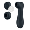 Stimulateur clitoridien Pro 2 Generation 3 noir avec ses deux capuchons interchangeables, embout d'aspiration, silicone integral, technologie Liquid Air et vibration