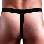 Vue arrière d'un homme portant le harnais Intense TPR, sangle élastique noire type tanga
