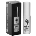 Spray retardant Studi 1001 pour homme 20 ml, boite noire et flacon argente, formule a appliquer en massage avant l'activite pour temporiser.
