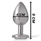 Dimensions du plug anal métal Intense taille L, 9 cm de longueur et 4 cm de diamètre