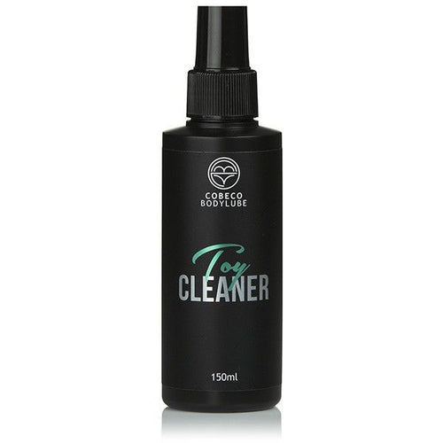 Flacon spray noir Cobeco Bodylube Toy Cleaner 150 ml, nettoyant hygienique pour sextoys en grand format, pulverisateur pour un nettoyage en profondeur
