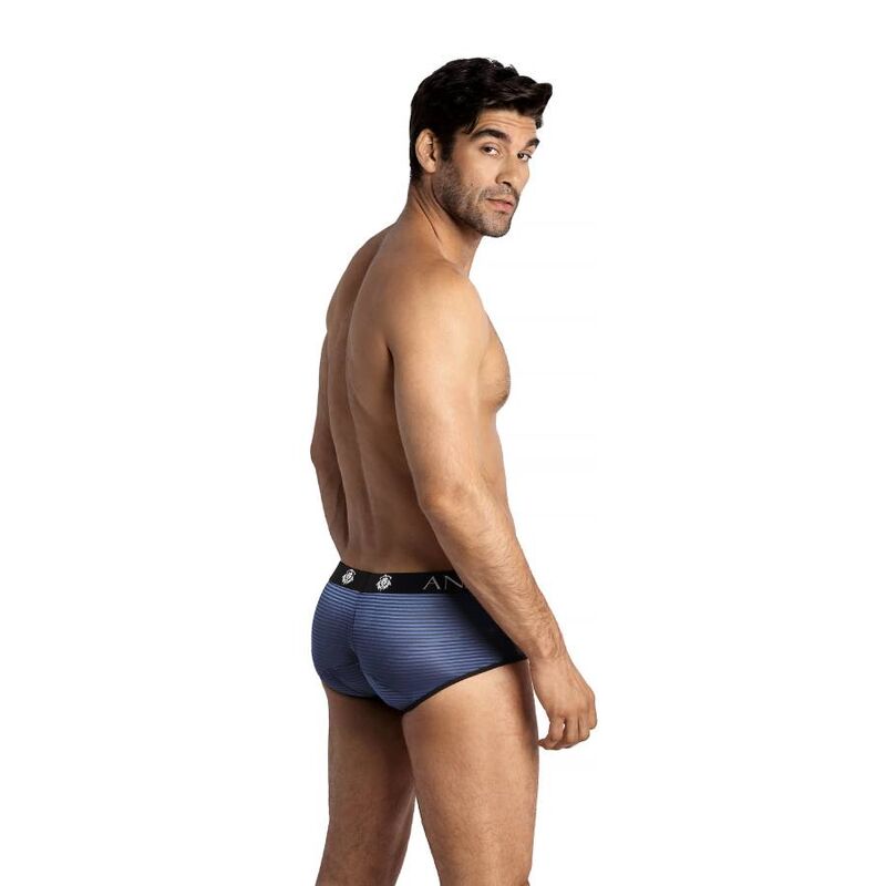 Boxer homme en satin rayé Naval — détail produit